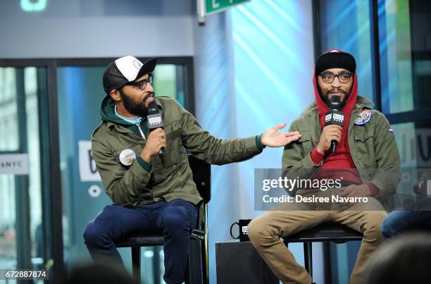 Lucas Brothers, Kenny and Keith Lucas attend Build Series to discuss 'Lucas Brothers: On Drugs' at Build Studio on April 25, 2017 in New York City.