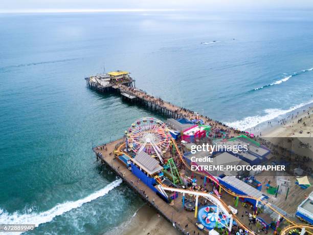 santa monica pier - santa monica pier stock-fotos und bilder