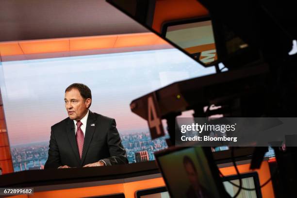 Gary Herbert, governor of Utah, speaks during a Bloomberg Television interview in New York, U.S., on Tuesday, April 25, 2017. During the second and...