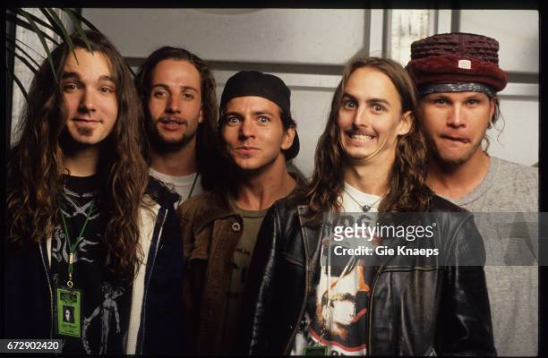 Pearl Jam, Eddie Vedder, Mike McCready, Jeff Ament, Stone Gossard, Dave Abbruzzese, Pinkpop Festival, Landgraaf, Holland, .