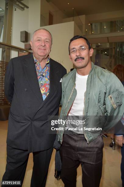 Art Collector Jean Pigozzi and Fashion Designer Haider Ackermann attend "Art Afrique, Le Nouvel Atelier" Exhibition Opening at Fondation Louis...