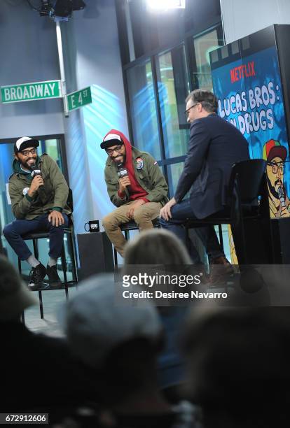 Lucas Brothers, Kenny and Keith Lucas attend Build Series to discuss 'Lucas Brothers: On Drugs' at Build Studio on April 25, 2017 in New York City.