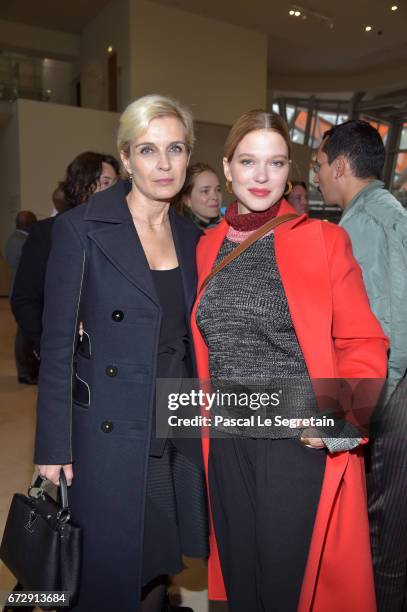 Melita Toscan du Plantier and Lea Sedoux attend "Art Afrique, Le Nouvel Atelier" Exhibition Opening at Fondation Louis Vuitton on April 25, 2017 in...