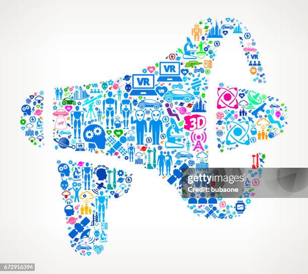 megaphone future and futuristic technology vector icon background - android auto stock illustrations