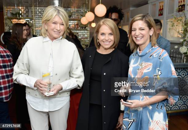 Martha Stewart, Katie Couric and Cindi Leive attend the Glamour and L'Oreal Paris 2017 College Women of the Year Celebration at La Sirena on April...