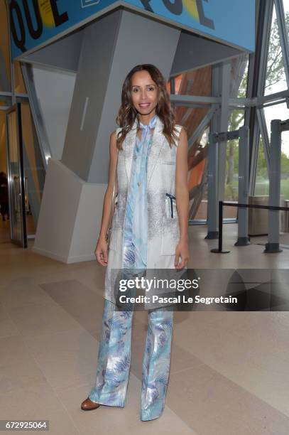 Sonia Rolland attends "Art Afrique, Le Nouvel Atelier" Exhibition Opening at Fondation Louis Vuitton on April 25, 2017 in Paris, France.