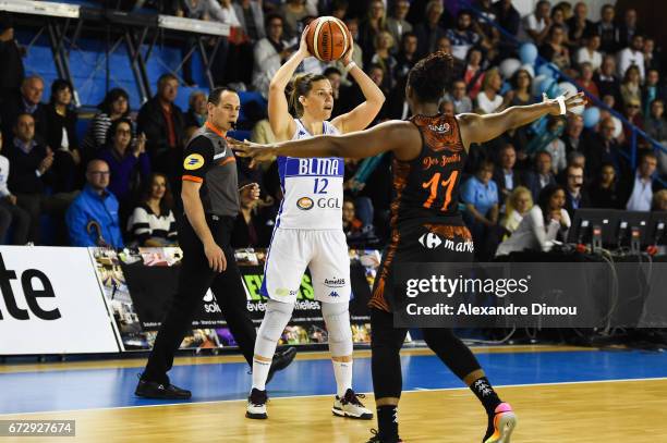 Gaelle Skrela of Montpellier and Clarissa Dos Santos of Bourges during the Women's basketball match between Lattes Montpellier and Bourges Basket on...