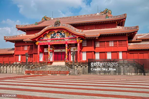 shuri castle in naha, okinawa, japan - shuri castle stock pictures, royalty-free photos & images