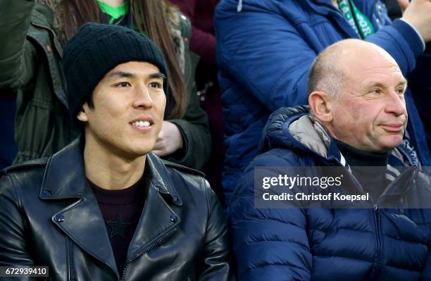 Makoto Hasebe of Frankfurt is seen during the DFB Cup semi final match between Borussia Moenchengladbach and Eintracht Frankfurt at Borussia-Park on...