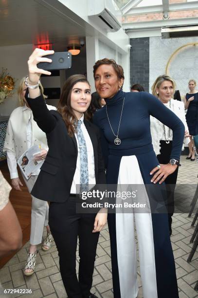 Winner Eli Erklick and CWOTY Mentor Robin Roberts attend the Glamour and L'Oreal Paris 2017 College Women of the Year Celebration at La Sirena on...