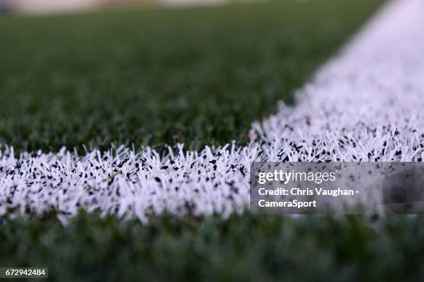 Close up of the artificial surface at Maidstone United's Gallagher Stadium prior to the Vanarama National League match between Maidstone United and...