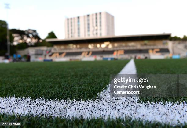 Close up of the artificial surface at Maidstone United's Gallagher Stadium prior to the Vanarama National League match between Maidstone United and...