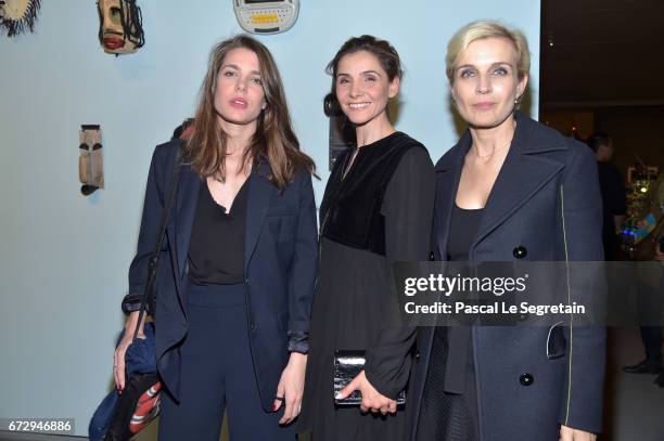 Charlotte Casiraghi,Clotilde Courau and Melita Toscan du Plantier attend "Art Afrique, Le Nouvel Atelier" Exhibition Opening at Fondation Louis...