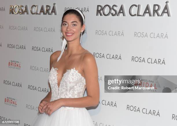 Mariana Downing poses during a photocall for the Rosa Clara Show during Barcelona Bridal Fashion Week 2017 on April 25, 2017 in Barcelona, Spain.