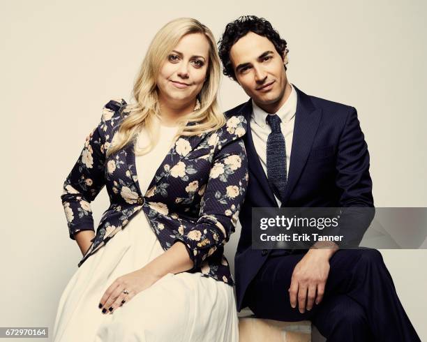 Director Sandy Chronopoulos and Zac Posen from 'House Of Z' pose at the 2017 Tribeca Film Festival portrait studio on April 23, 2017 in New York City.