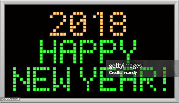 led message is "happy new year 2018" - making pie crust stock illustrations