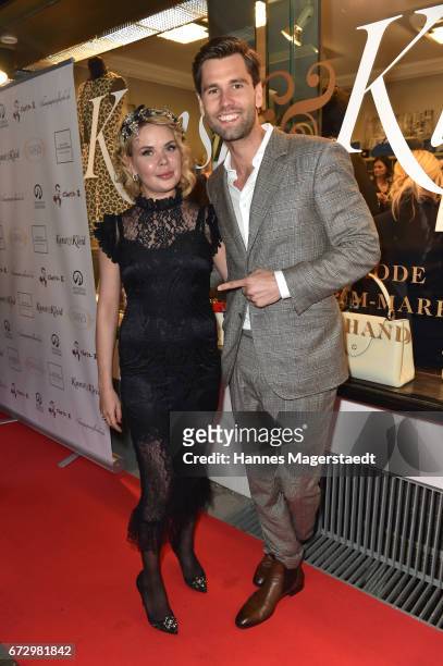 Julia K. And Alexander Keen during the 'Kunst & Kleid' fashion cocktail on April 25, 2017 in Munich, Germany.