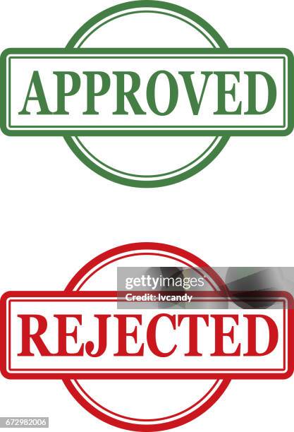approved and rejected print - thumbs down white background stock illustrations