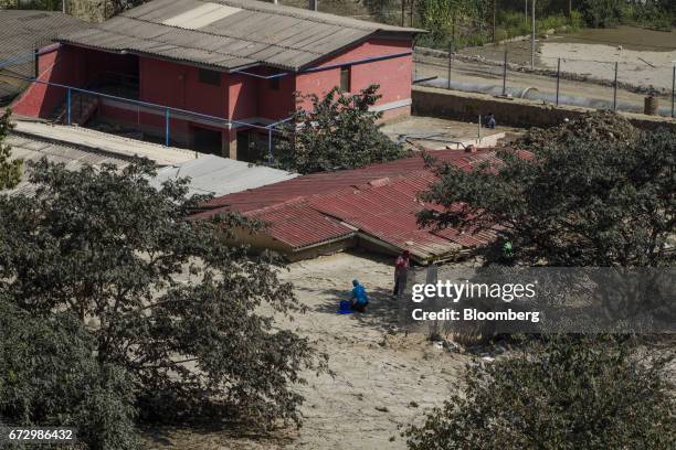 Home destroyed by massive floods stands in the town of Barba Blanca, Huarochiri Province, in Lima, Peru, on Saturday, April 22, 2017. Peru's Finance...