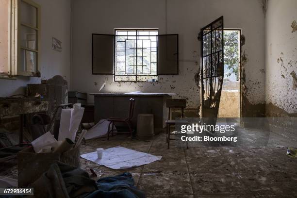 Mud covers a room inside a home destroyed by massive floods in the town of Barba Blanca, Huarochiri Province, in Lima, Peru, on Saturday, April 22,...