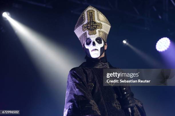 Papa Emeritus III. Of Ghost performs at Huxleys Neue Welt on April 25, 2017 in Berlin, Germany.