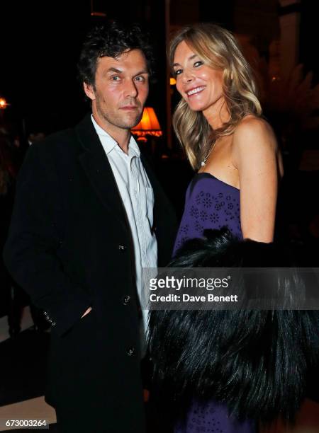 Barry Reigate and Kim Hersov attend a pre-opening dinner hosted by Kate Bryan at Zobler's Delicatessen at The Ned London on April 25, 2017 in London,...
