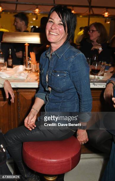 Sue Webster attends a pre-opening dinner hosted by Kate Bryan at Zobler's Delicatessen at The Ned London on April 25, 2017 in London, England.