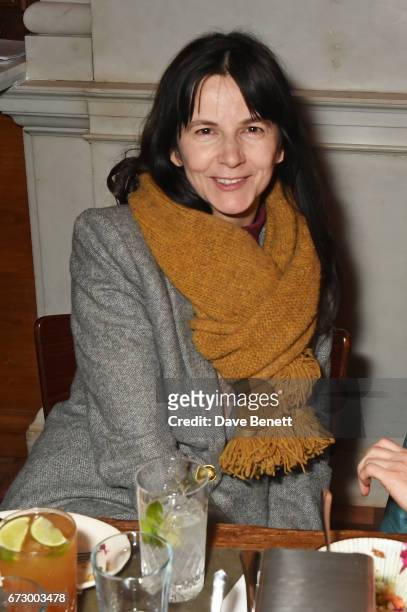 Gillian Wearing attends a pre-opening dinner hosted by Kate Bryan at Zobler's Delicatessen at The Ned London on April 25, 2017 in London, England.