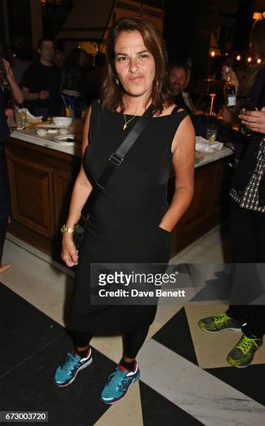 Tracey Emin attends a pre-opening dinner hosted by Kate Bryan at Zobler's Delicatessen at The Ned London on April 25, 2017 in London, England.