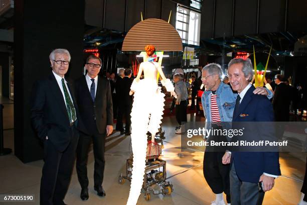 President of Societe des Amis du Musee d'Art Moderne du Centre Pompidou, Didier Grumbach, Curator of Centre Pompidou Serge Lasvignes, Jean-Paul Goude...