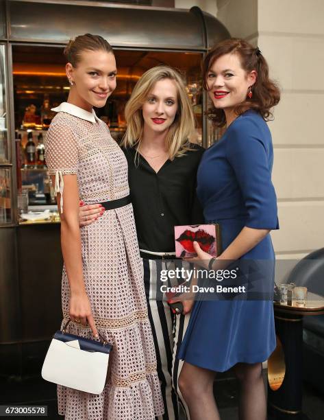Arizona Muse, Portia Freeman and Jasmine Guinness attend a VIP dinner celebrating Mrs Alice for French Sole at The Connaught Hotel on April 25, 2017...