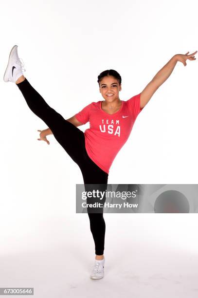 Olympic gymnast Laurie Hernandez poses for a portrait on April 25, 2017 in West Hollywood, California.