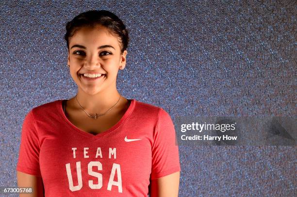 Olympic gymnast Laurie Hernandez poses for a portrait on April 25, 2017 in West Hollywood, California.