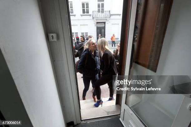 French far-right National Front deputy Marion Marechal Le Pen arrives to give a press conference on April 25, 2017 in Denain, France.