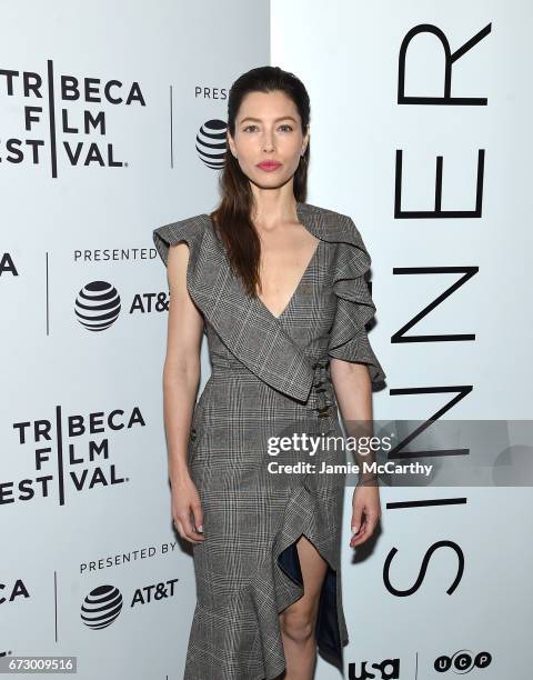 Executive producer and cast member Jessica Biel attends "The Sinner" Premiere during the 2017 Tribeca Film Festival at SVA Theater on April 25, 2017...