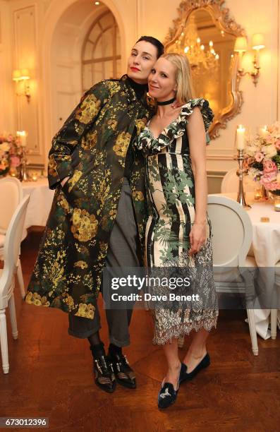 Erin O'Connor and Alice Naylor-Leyland attend a VIP dinner celebrating Mrs Alice for French Sole at The Connaught Hotel on April 25, 2017 in London,...