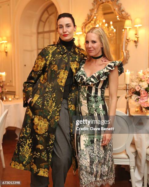 Erin O'Connor and Alice Naylor-Leyland attend a VIP dinner celebrating Mrs Alice for French Sole at The Connaught Hotel on April 25, 2017 in London,...