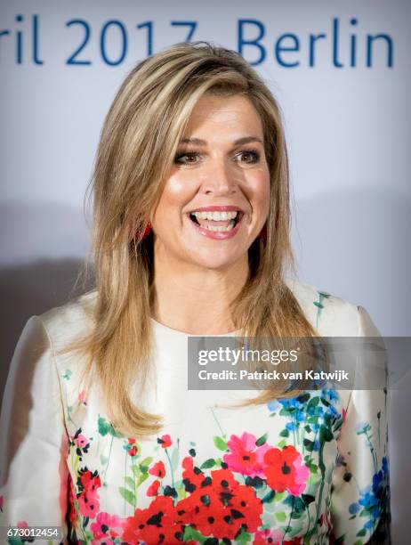 Queen Maxima of The Netherlands attends the W20 conference on April 25, 2017 in Berlin, Germany. The conference, part of a series of events in...