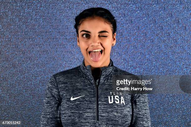 Olympic gymnast Laurie Hernandez poses for a portrait on April 25, 2017 in West Hollywood, California.