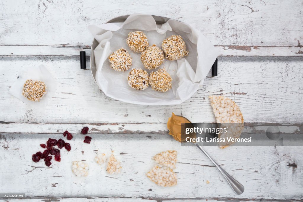 Bliss balls in lunch box