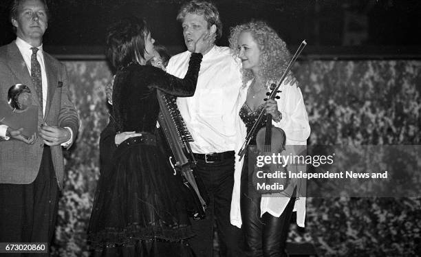 Fionnuala Sherry Violin Player with the Eurovision winners Secret Garden with Rolf Lovland and Asa Jinder the Norwegian Contestants in the Eurovision...