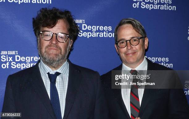 Director/writer Kenneth Lonergan and actor Matthew Broderick attend the "Six Degrees Of Separation" Broadway opening night at the Barrymore Theatre...