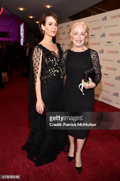 Sarah Paulson and Holland Taylor attend the 2017 TIME 100 Gala at Jazz at Lincoln Center on April 25, 2017 in New York City.