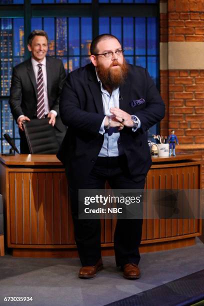 Episode 517 -- Pictured: Actor Nick Frost arrives on April 25, 2017 --