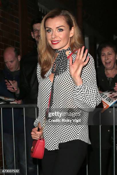 Katherine Jenkins leaving London Coliseum after her performance in 'Carousel' on April 25, 2017 in London, England.