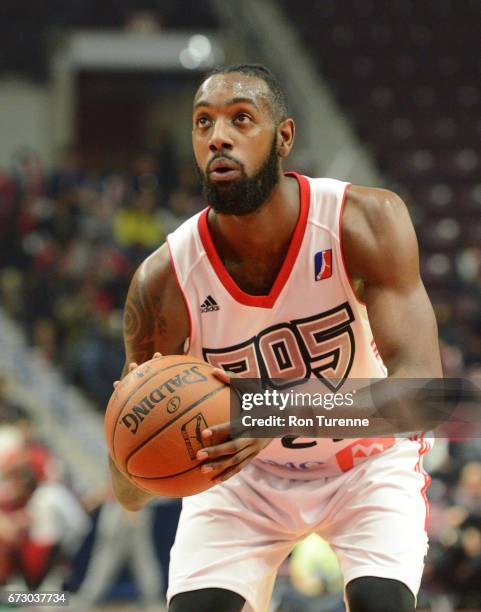 April 25: CJ Leslie of the Raptors 905 shoots a free throw during Game Two of the D-League Finals against the Rio Grande Valley Vipers at the Hershey...