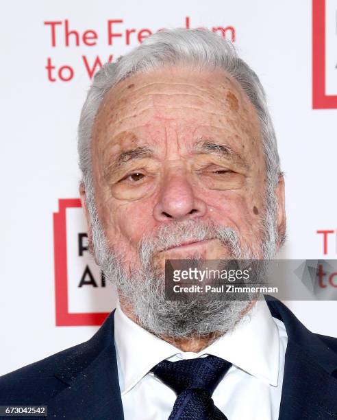 Composer, lyricist and honoree Stephen Sondheim attends PEN America's 2017 Literary Gala Red Carpet at American Museum of Natural History on April...