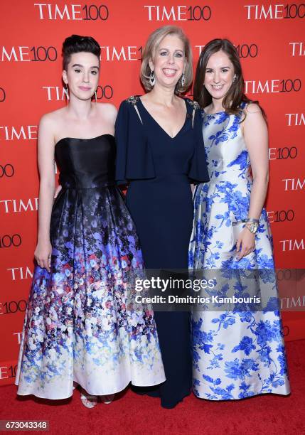 Sharla May, Nancy Gibbs, and Galen May attend attends the 2017 Time 100 Gala at Jazz at Lincoln Center on April 25, 2017 in New York City.