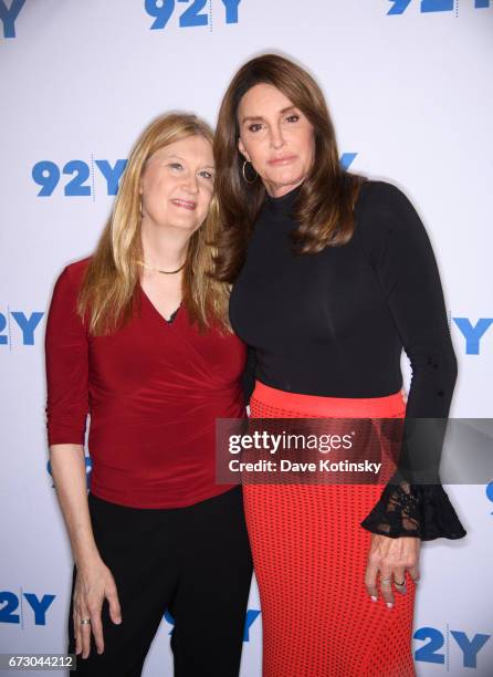 Jennifer Finney Boylan and Caitlyn Jenner attend the Transgender Identity and Courage event at the 92nd Street Y on April 25, 2017 in New York City.