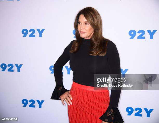 Caitlyn Jenner attends the Transgender Identity and Courage event with Jennifer Finney Boylan at the 92nd Street Y on April 25, 2017 in New York City.